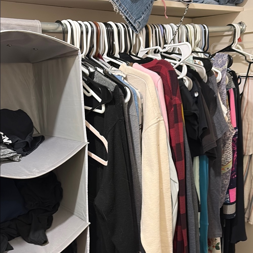 Gray Hanging Closet Organizer